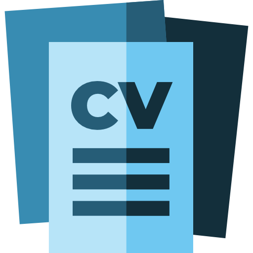 graphic of a resume with CV written